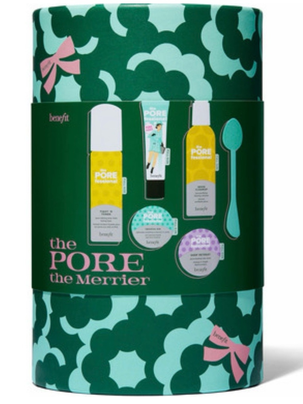 Benefit The PORE The Merrier Skincare Set - Dark Green & Teal with Pink Accents
